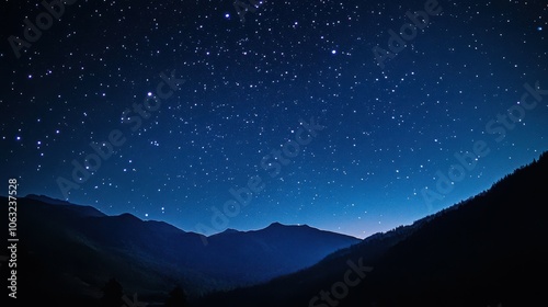 Glittering stars in night sky