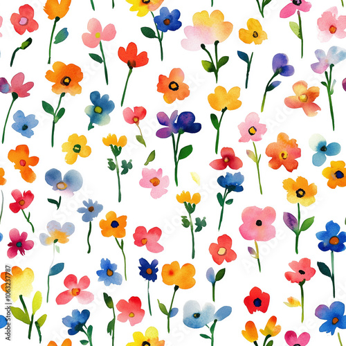 Wallpaper Mural Watercolor floral seamless pattern print hand painting with abstract flowers, design texture. Tileable Seamless pattern watercolor floral pattern for textile fabric, stationery, wedding deisgn Torontodigital.ca