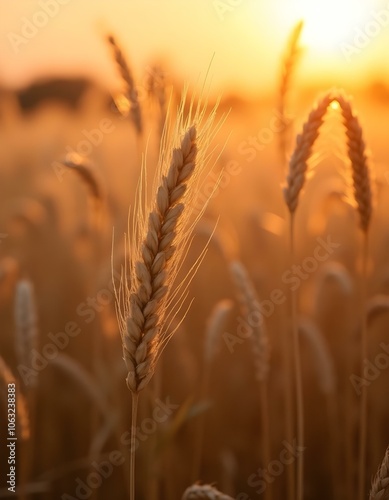 golden wheat field at sunset