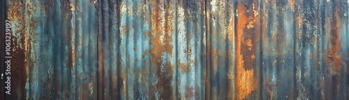 Rusted and Weathered Corrugated Metal Panel