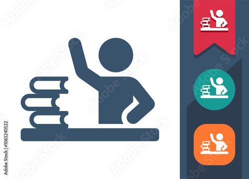 Student, Raising Hand, Classroom Icon