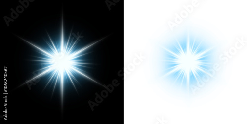light blue shine for christmas tree light illustration