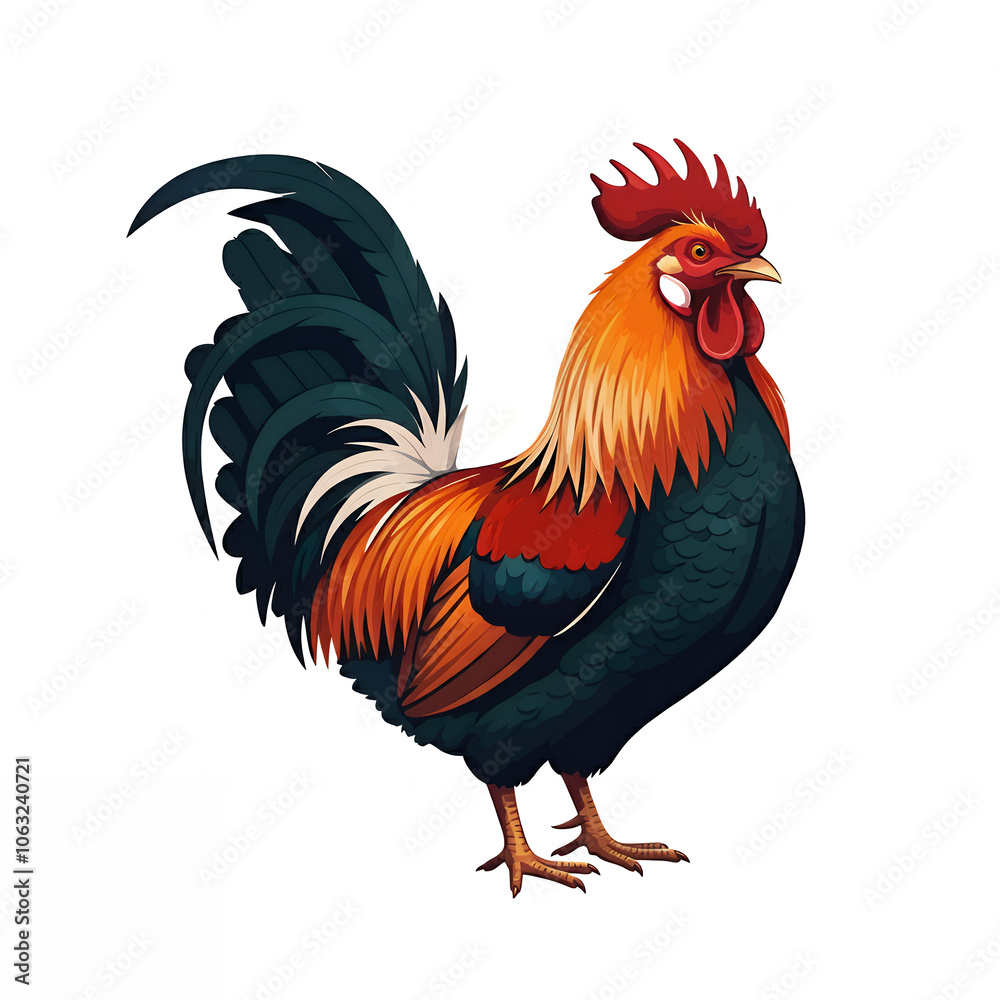 Fototapeta premium Colorful Rooster Illustration 2