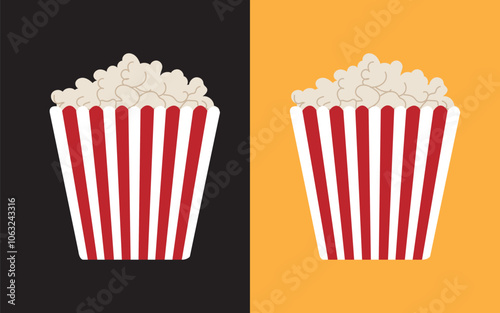 popcorn  box cartoon art vector illustration