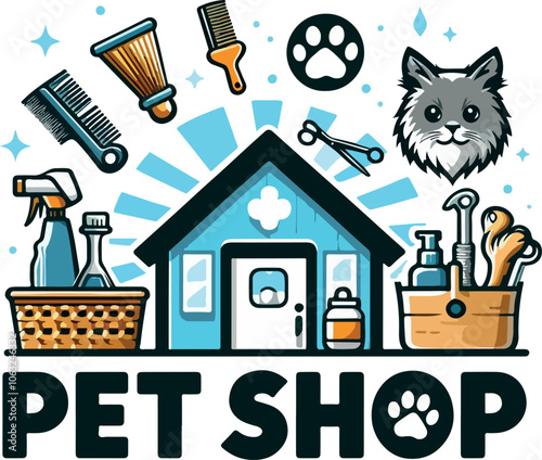 petshop logo illustration