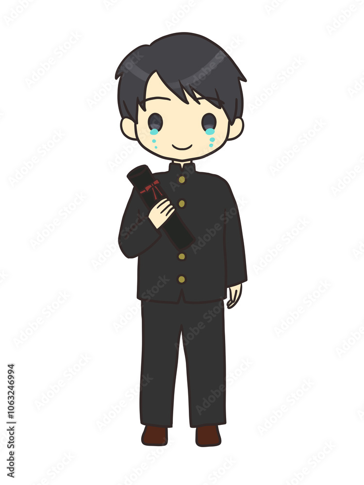 卒業する制服の男の子(涙) 卒業する制服の男の子(涙)