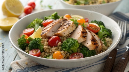 Grilled Chicken Salad with Quinoa and Fresh Vegetables