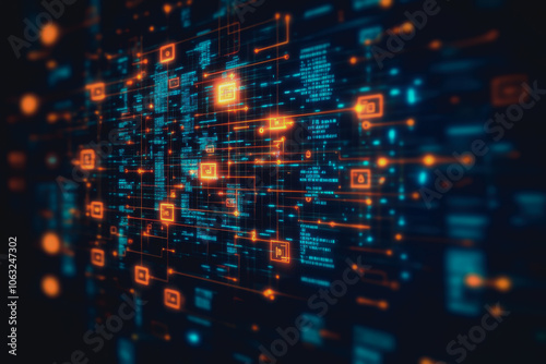 Wallpaper Mural Explore a mesmerizing futuristic digital cityscape illuminated by vibrant lights and intricate patterns, representing the innovation and energy of technology. Torontodigital.ca