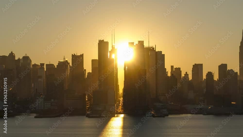 Sunset at Manhattan in New York City