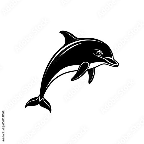 Dolphin silhouette vector art design white background