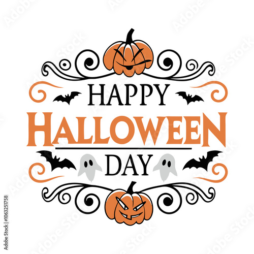 Happy Halloween Day lettering typography vector design