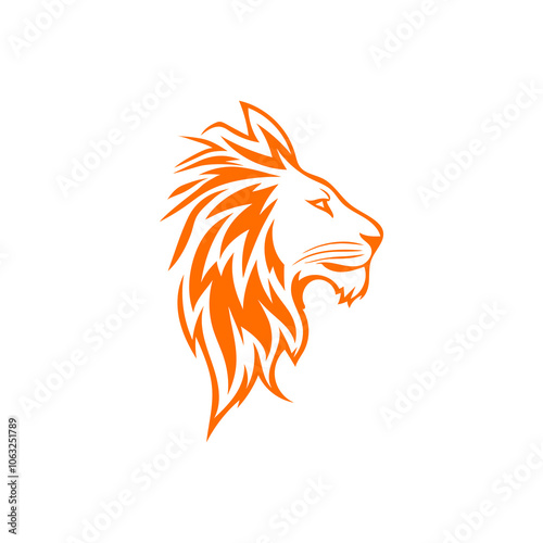 Lion icon logo vector with wihite background