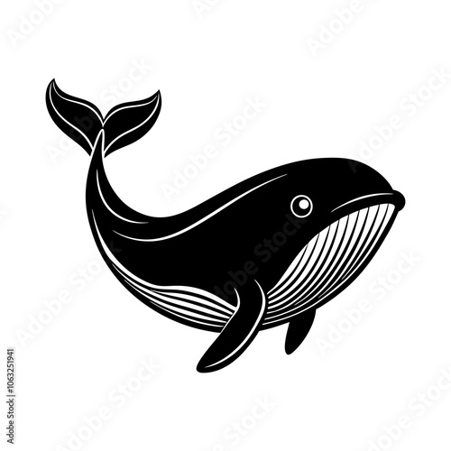 Whale silhouette vector black and white