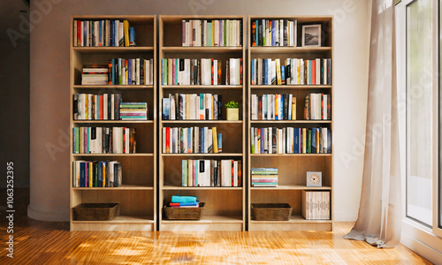 study room or library background with book shelf