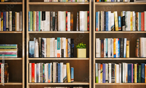 study room or library background with book shelf