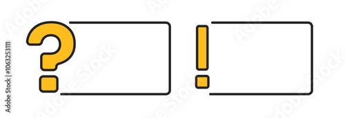 Empty frame with yellow exclamation and question marks. Warning message without text.