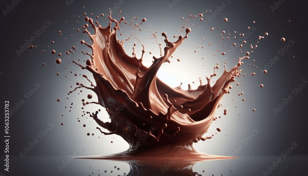 liquid chocolate splash isolated