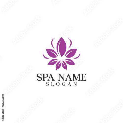 Unique Beauty Spa Logo with Floral and Flame Motifs