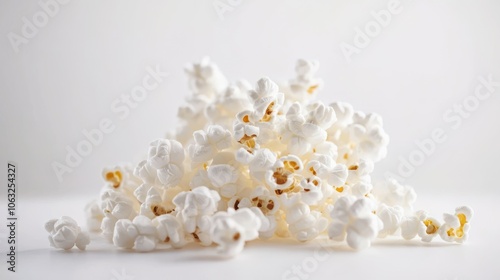 Isolated white transparent popcorn on a white background