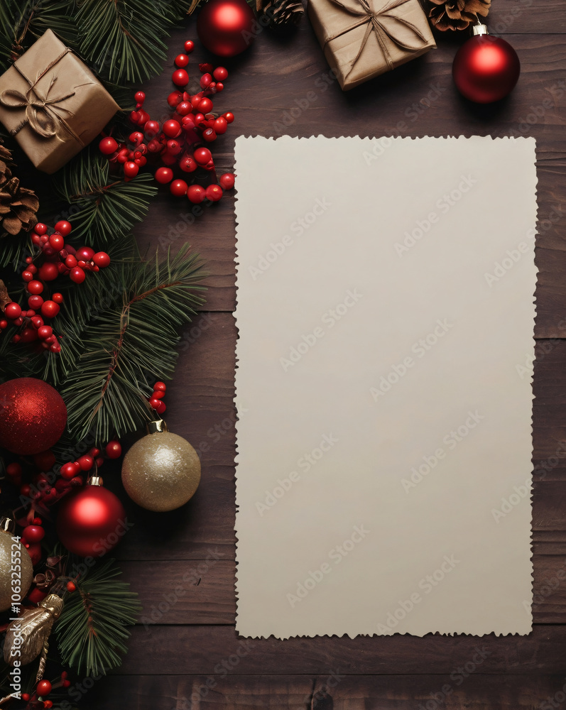 Obraz premium Christmas. post card template. Festive design with lan space for print and collages. copy space