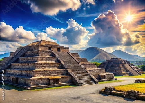 Sun and Moon Pyramids, Teotihuacan's stripped-down elegance, a timeless echo. photo