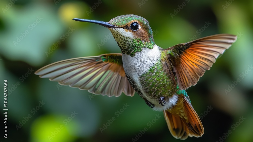 Fototapeta premium green and brown hummingbird