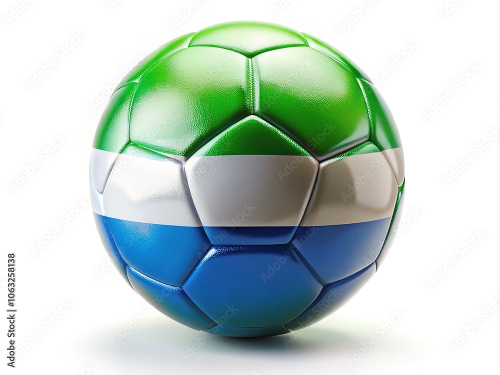 Unposed Sierra Leone football, close-up view. Unposed Sierra Leone football, close-up view.