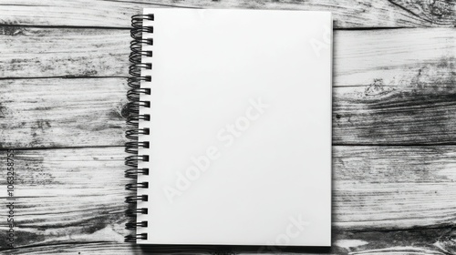 Notebook sheets, block of blank pages with spira photo