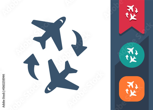 Travel, Planes, Flight Connection Icon