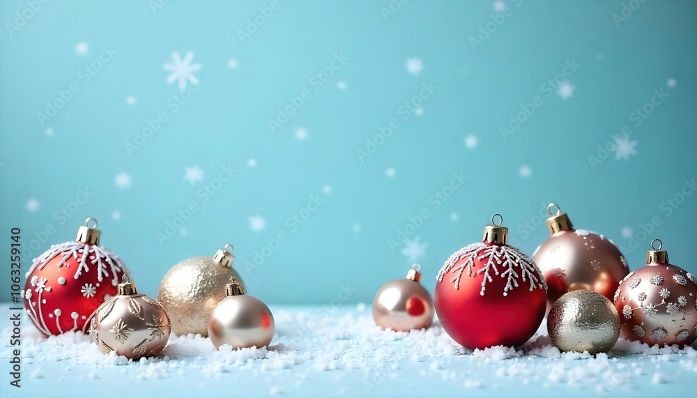 Modern design Christmas tree decorated with balls and garlands