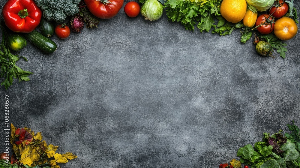 Fresh Colorful Vegetables on Dark Surface Background Fresh Colorful Vegetables on Dark Surface Background