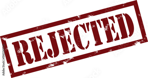 rejected word on the rubber stamp with grunge style vector