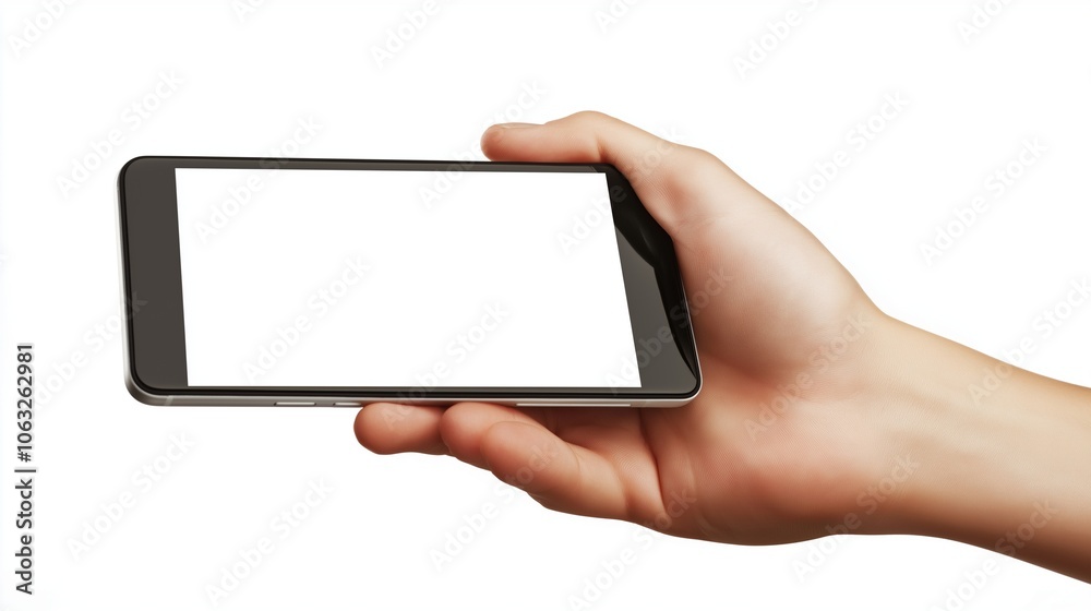 hand holding smartphone isolated on white background hand holding smartphone isolated on white background