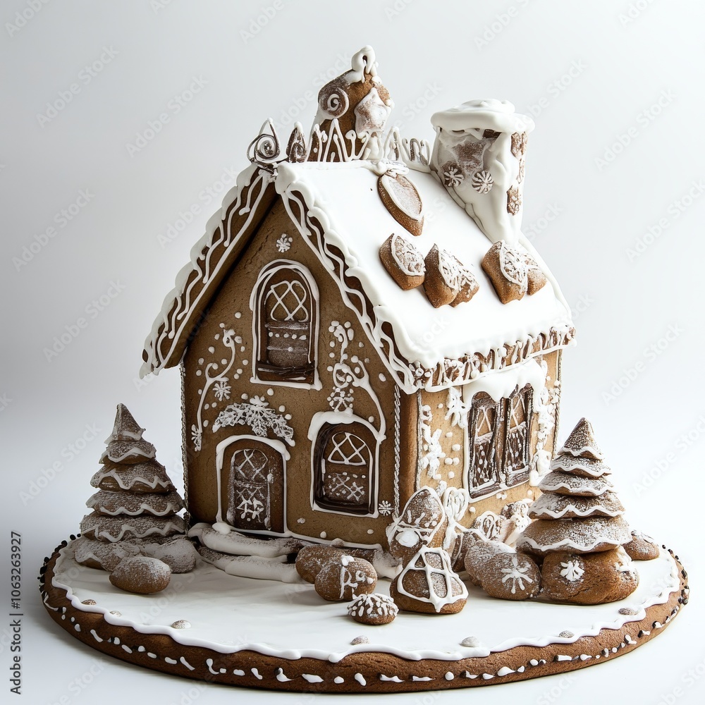 colorful gingerbread house on white background colorful gingerbread house on white background