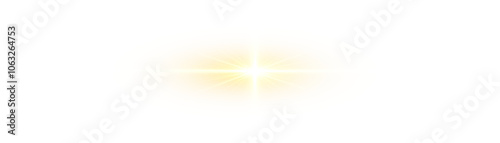 Png yellow light effect reflections, neon illumination in yellow colors. Bright light lens. Png spotlight spark. Stadium Lighting. Sunlight, Shiny stars, glowing sparks. Vector	