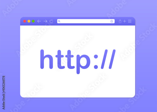 Hypertext Transfer Protocol Concept. Cartoon HTTP Protocol Data Browser Page Window Web Sign. Internet communication protocol. Vector illustration