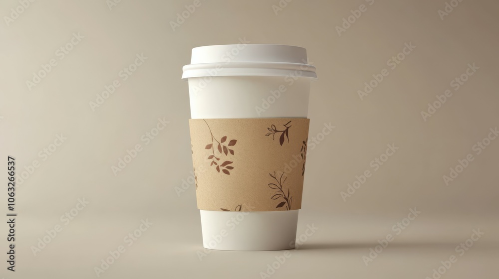 Paper Coffee Cup With Sleeve Mockup Paper Coffee Cup With Sleeve Mockup