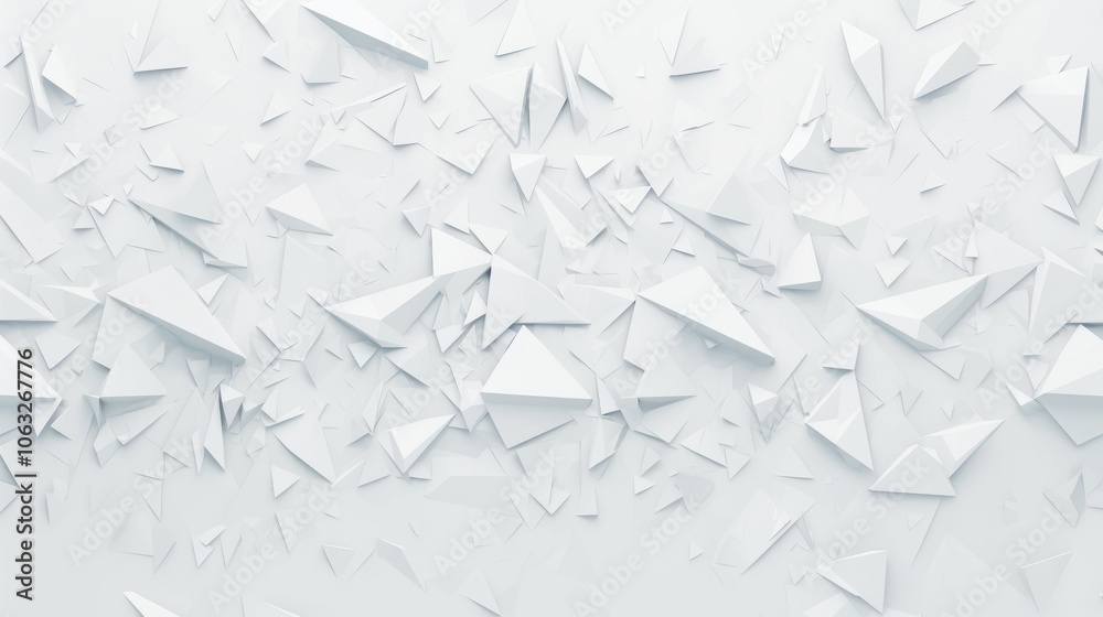 A dynamic arrangement of white geometric shapes creates a striking abstract texture. A dynamic arrangement of white geometric shapes creates a striking abstract texture.