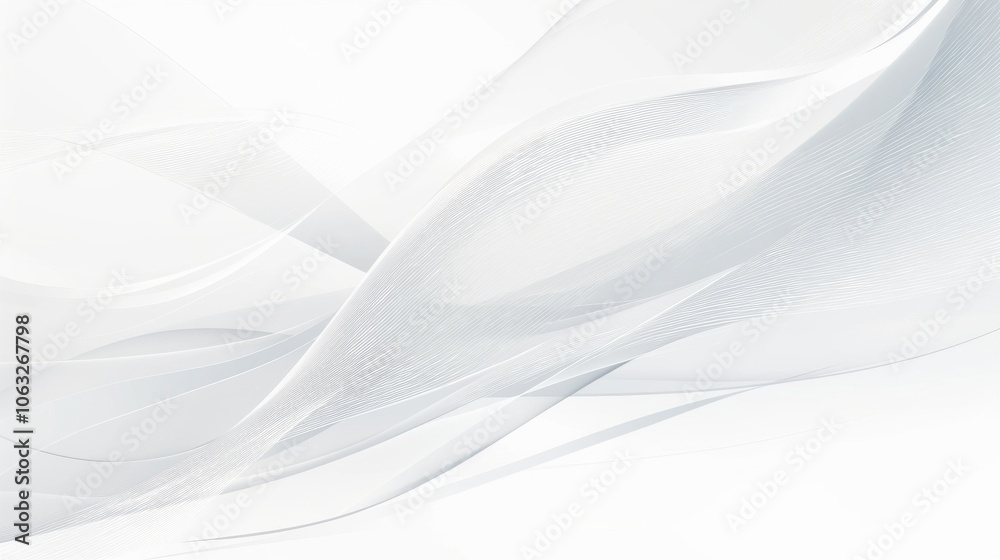 Abstract white wave patterns create a serene and modern atmosphere. Abstract white wave patterns create a serene and modern atmosphere.