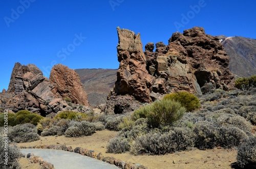 Panorama of caldera in Teide National Park, Tenerife, Canary Islands, Spain