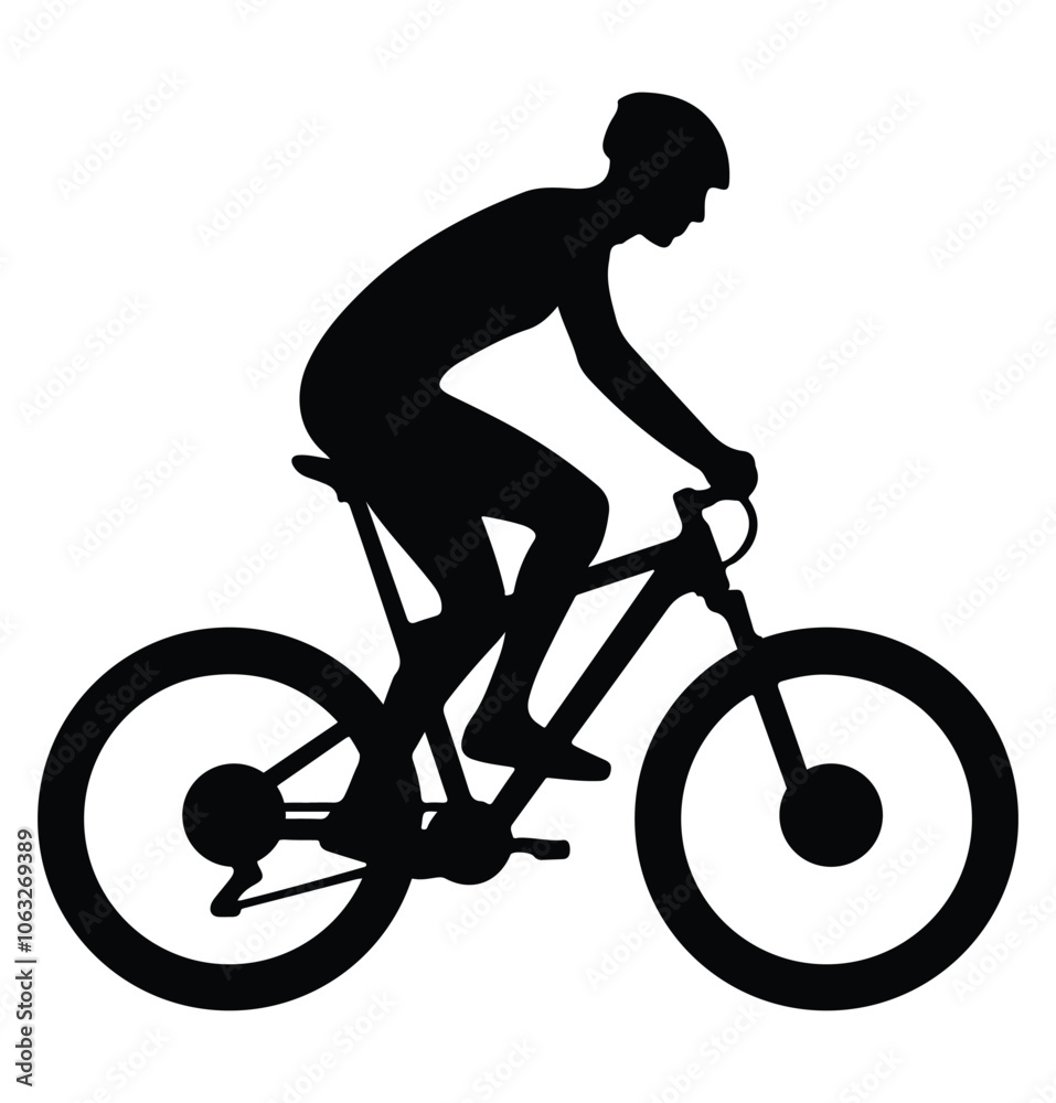 Naklejka premium Person Cycling Silhouette
