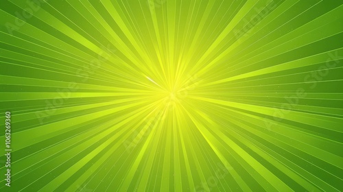 A vibrant green radial burst radiating light and energy, evoking a sense of freshness and vitality.