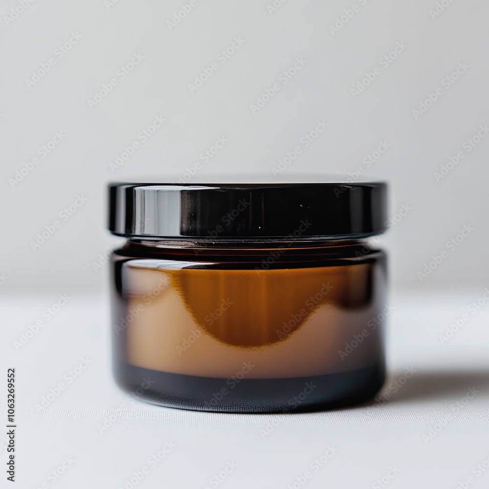 Amber Glass Jar with Black Lid Amber Glass Jar with Black Lid