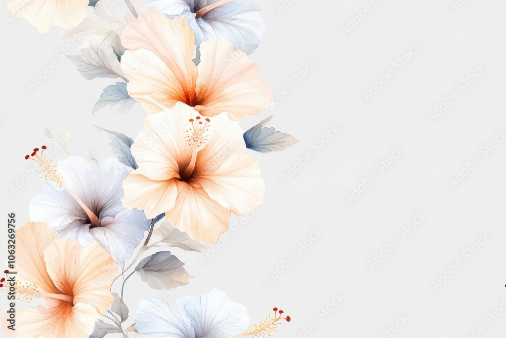 Fototapeta premium Create a serene atmosphere with a minimalist seamless flower pattern design