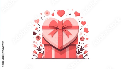 postcard - valentine's day, valentine heart, simple flat design