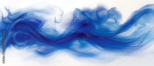 Abstract flowing blue waves creating a serene and fluid visual effect.