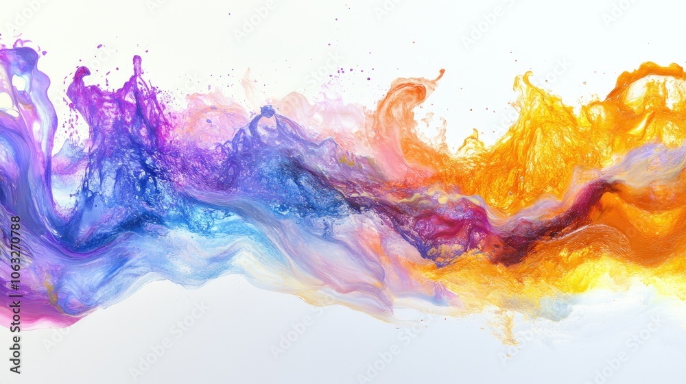 Colorful Abstract Waves of Paint and Ink Colorful Abstract Waves of Paint and Ink