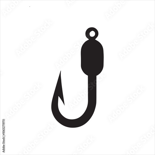 Fishing Hook Silhouette Clipart Design - Fish hook Vector illustration
