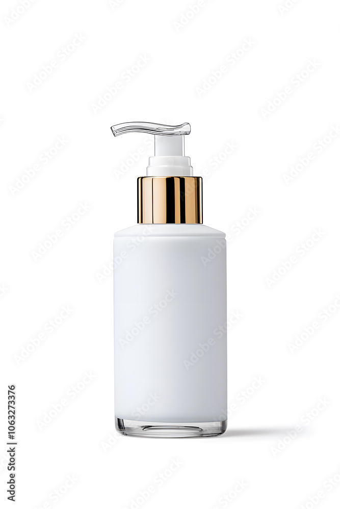 Skincare lotion pump bottle mock up, isolated on white background Skincare lotion pump bottle mock up, isolated on white background