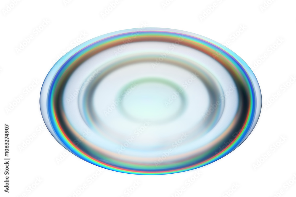 Abstract glass disk with iridescent light refractions Abstract glass disk with iridescent light refractions
